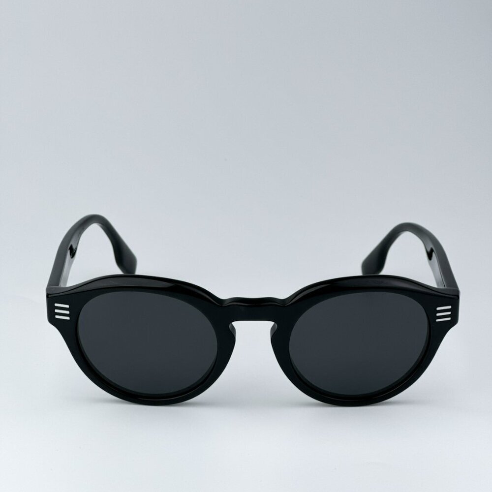 Burberry BE4404 300187 BRAND NEW Sunglasses Black Grey Oval Unisex - Picture 6 of 11